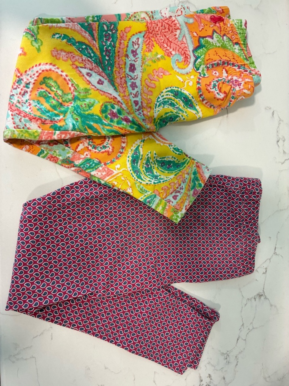 Polo Ralph Lauren Bright Paisley Yellow + Pink Geometric leggings - Set